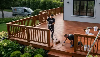 Professional deck staining and wood protection by house painters in Houston, TX