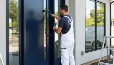 Professional door painting and refinishing in Houston, TX for lasting curb appeal and weather protection