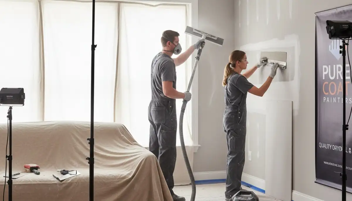 Professional drywall repair and wall painting in Houston, TX home interior by expert contractors