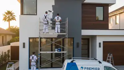 Professional exterior house painters applying weather-resistant coating in Houston, TX