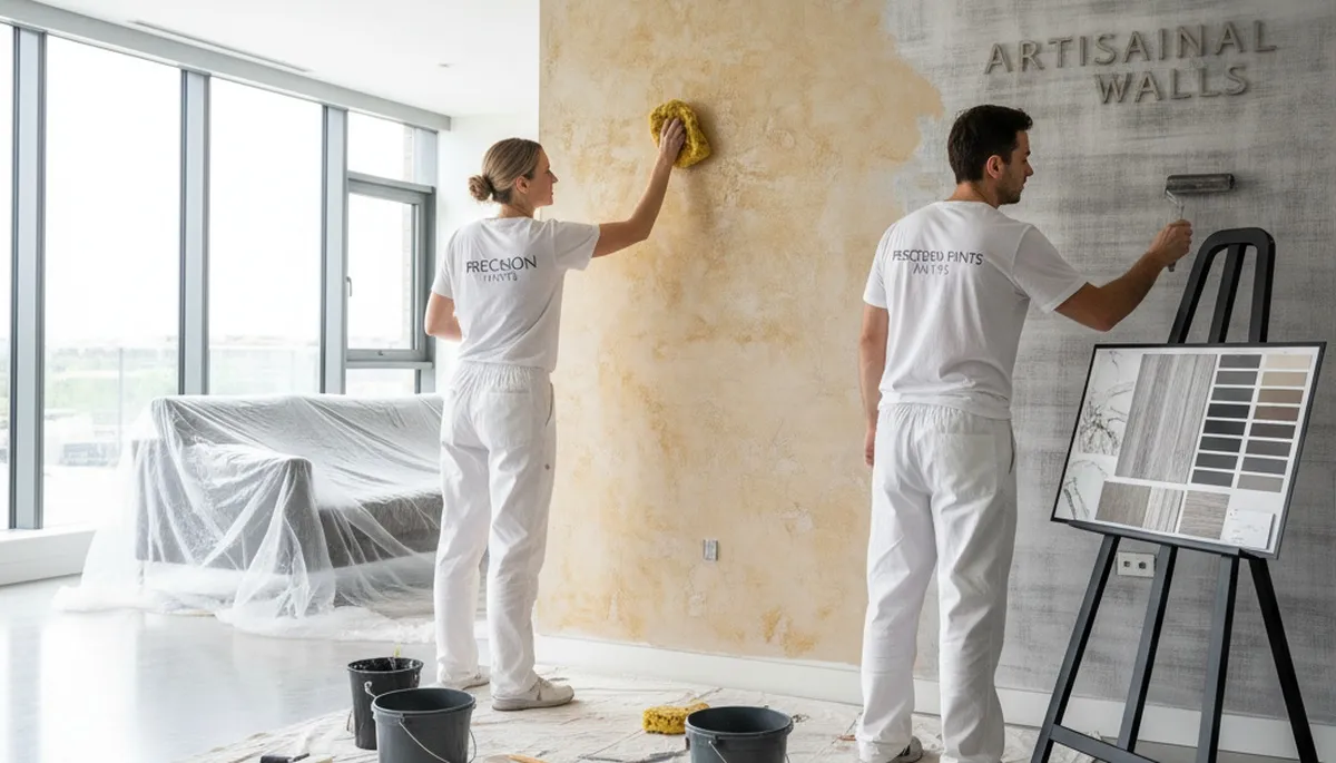 Professional faux painting and textured wall finish by expert painters in Houston, TX