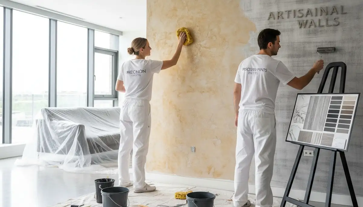 Professional faux painting and textured wall finish by expert painters in Houston, TX