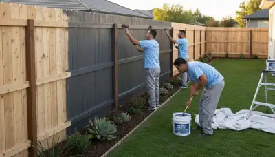 Professional fence painting in Houston TX by expert house painters for lasting curb appeal