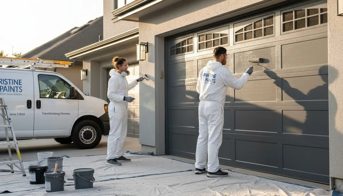 Professional garage door painting in Houston TX for lasting curb appeal and weather-resistant finish