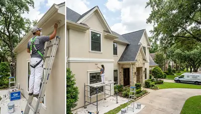 Professional exterior house painting by expert painters in Houston, TX