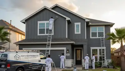 House painting team in Houston, TX providing professional interior and exterior painting services