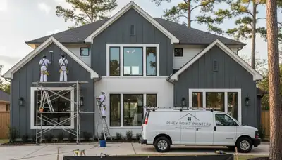 House painters in Houston, TX providing professional residential exterior painting services