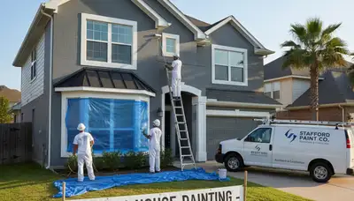 House painting service in Houston, TX for residential exterior and interior home improvements